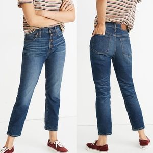 Madewell The Perfect Vintage Crop Jean High Waisted Button Front Size 29 Petite